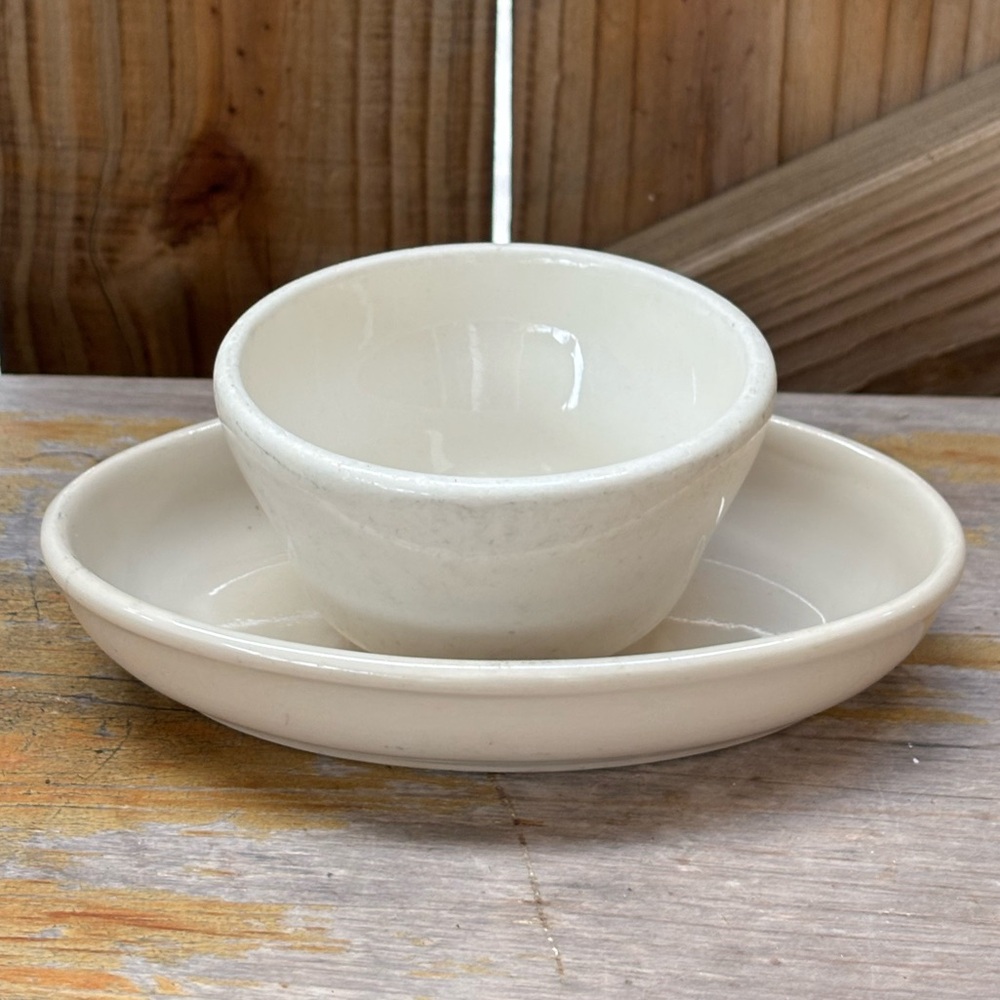 2 Pieces Vintage Buffalo China Restaurant Ware Custard Cup & Small Oval Bowl